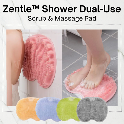 🚿Zentle™ Shower Dual-Use Scrub  Massage Pad: Safe, Stable & Hands-Free.