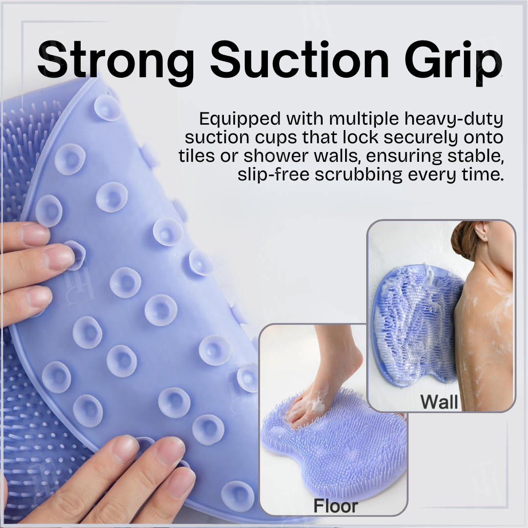 🚿Zentle™ Shower Dual-Use Scrub  Massage Pad: Safe, Stable & Hands-Free.