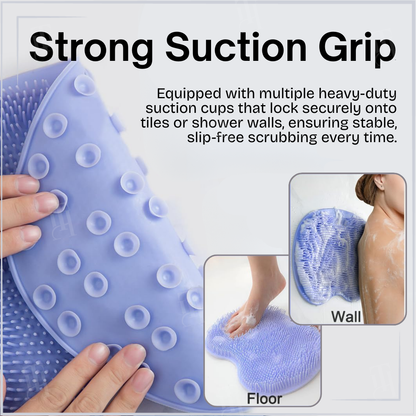 🚿Zentle™ Shower Dual-Use Scrub  Massage Pad: Safe, Stable & Hands-Free.