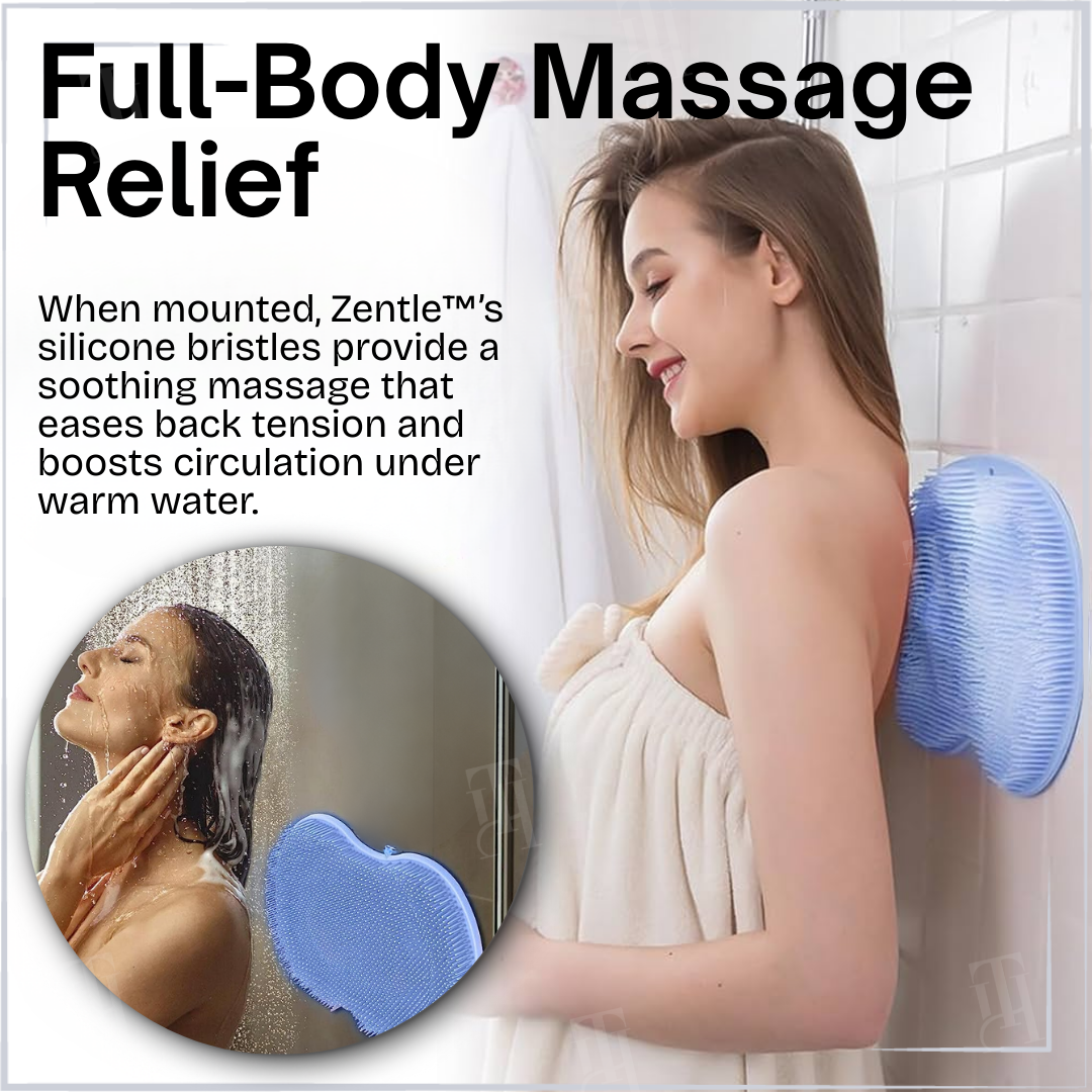 🚿Zentle™ Shower Dual-Use Scrub  Massage Pad: Safe, Stable & Hands-Free.