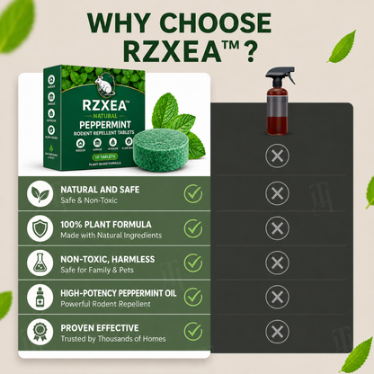 RZXEA™  Natural Peppermint Rodent Repellent Tablets for Home & Garage 🏡