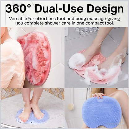 🚿Zentle™ Shower Dual-Use Scrub  Massage Pad: Safe, Stable & Hands-Free.