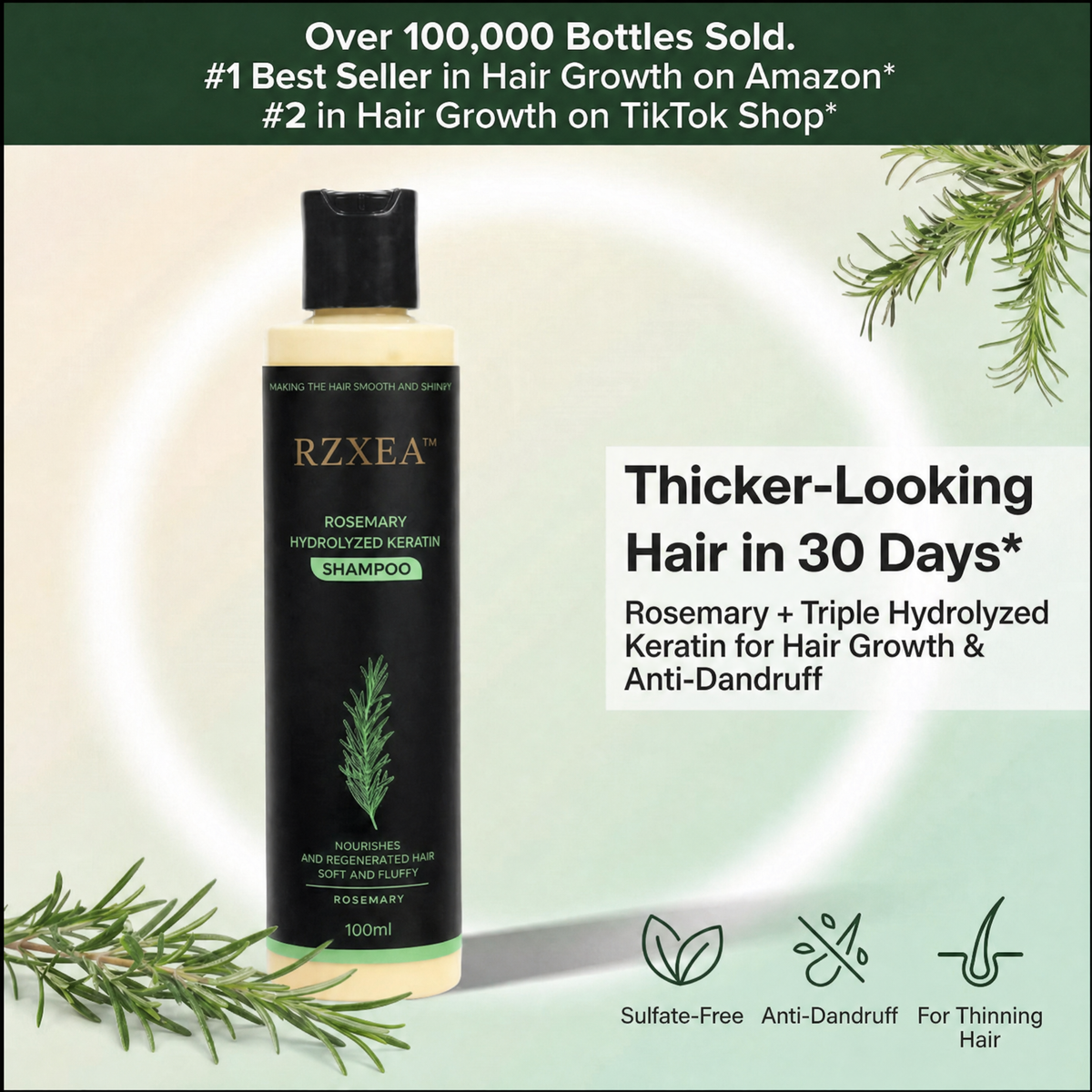 RZXEA™  Rosemary Shampoo | Hair Growth & Anti-Dandruff Scalp Treatment