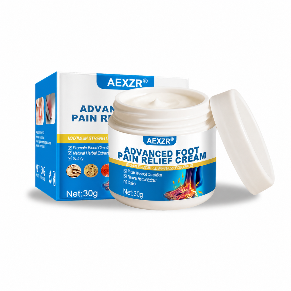 ✅⭐Official Store: AEXZR® Advanced Foot Pain Relief Cream  - Fast Relief for Burning, Tingling & Morning Heel Pain
