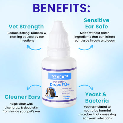 🌟 Official Store |✨ From Smelly & Itchy to Perfectly Clean Ears! RZXEA™ Pet EarPro Drops FM+